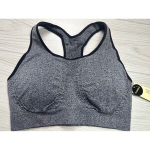 Truekind Seamless Racerback Sports Bra Heather Gray Size L Activewear Comfort